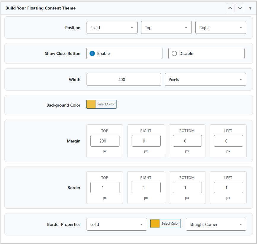 Lite Admin Panel - Build floating content themes