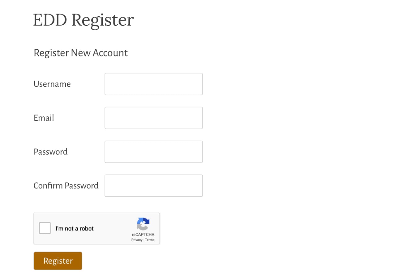 EDD Registration form