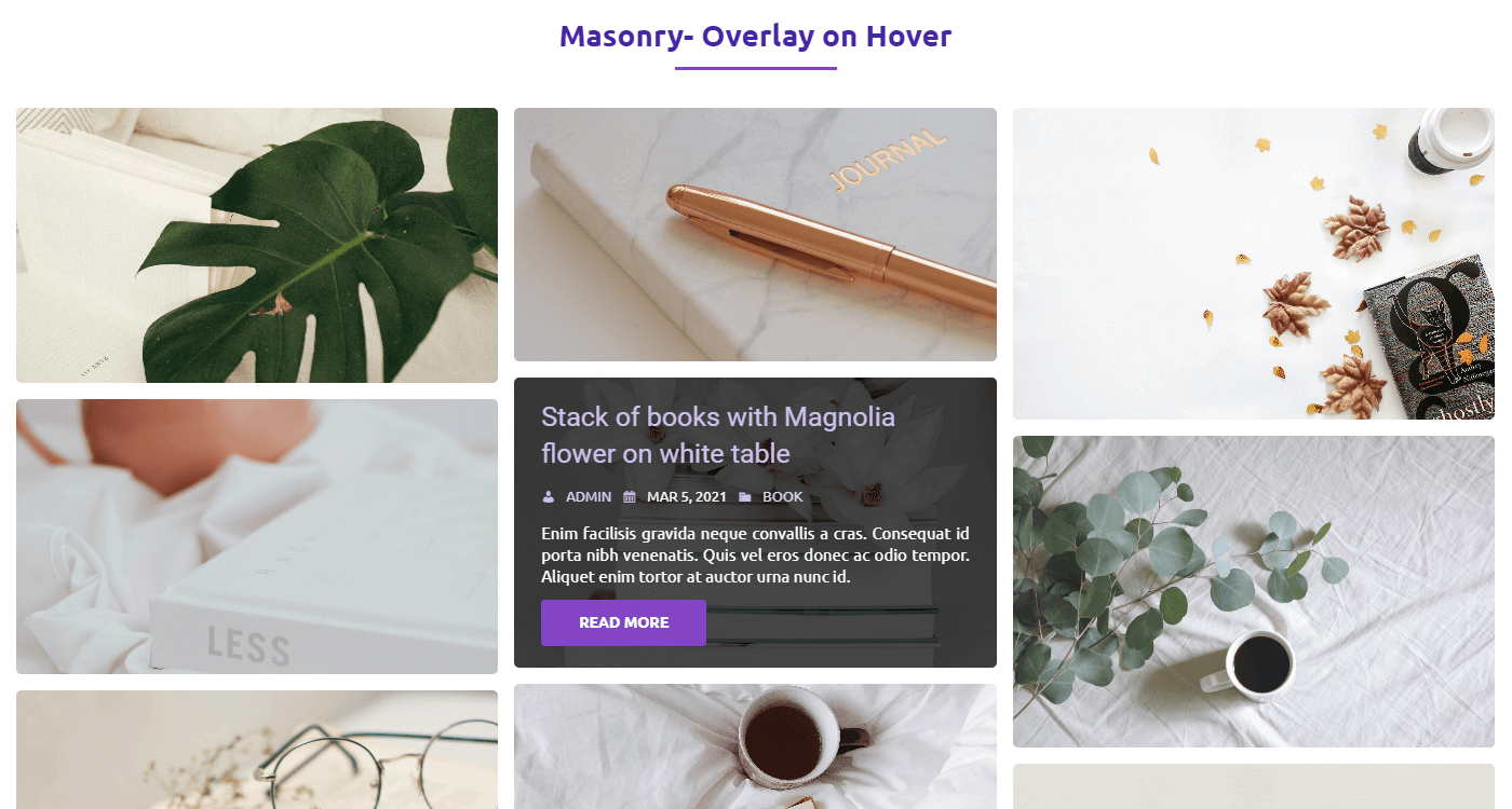 Masonry- Overlay on Hover