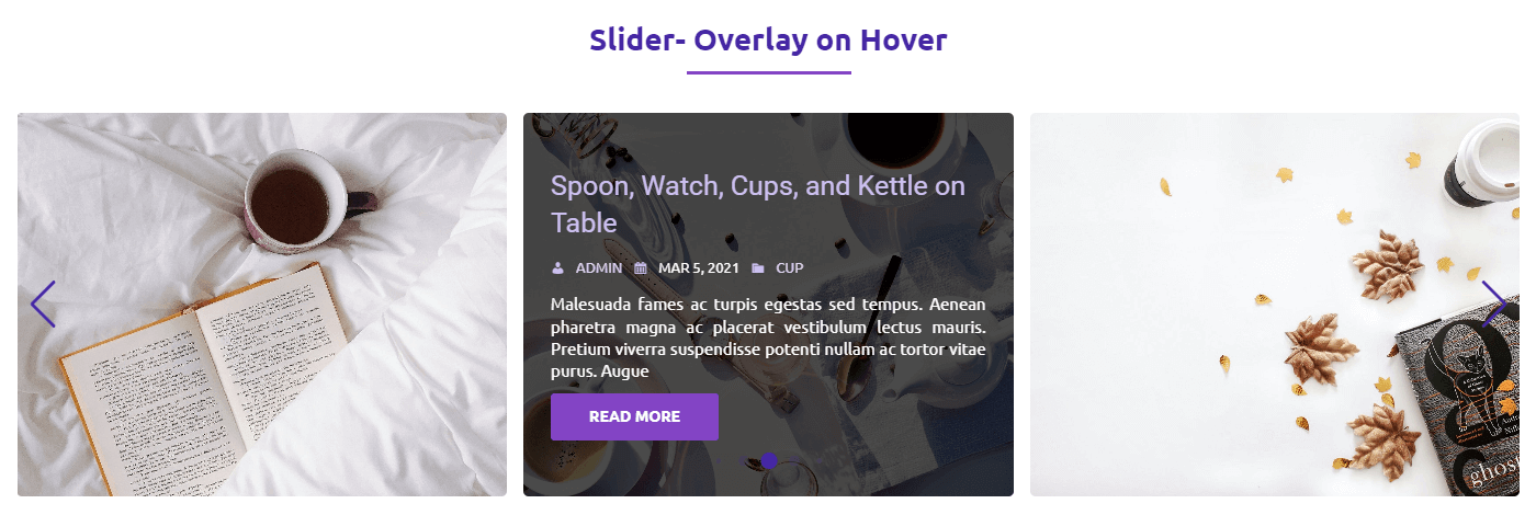 Slider- Overlay on Hover