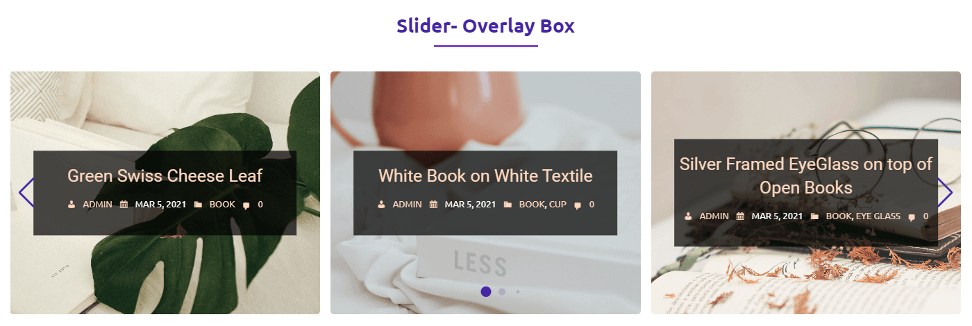 Slider- Overlay Box