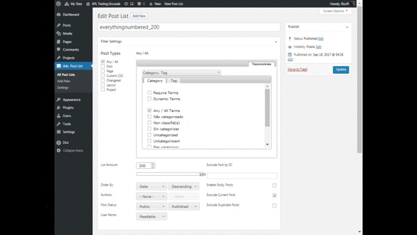 Admin UI for Creating/Editing Post lists.