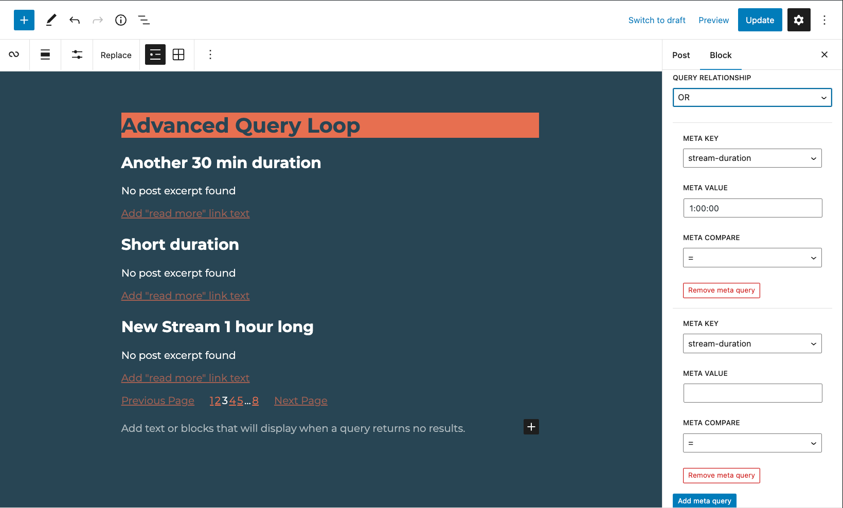 Create complicated queries for post types with registered post meta.x