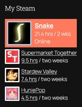 Profile + Games template
