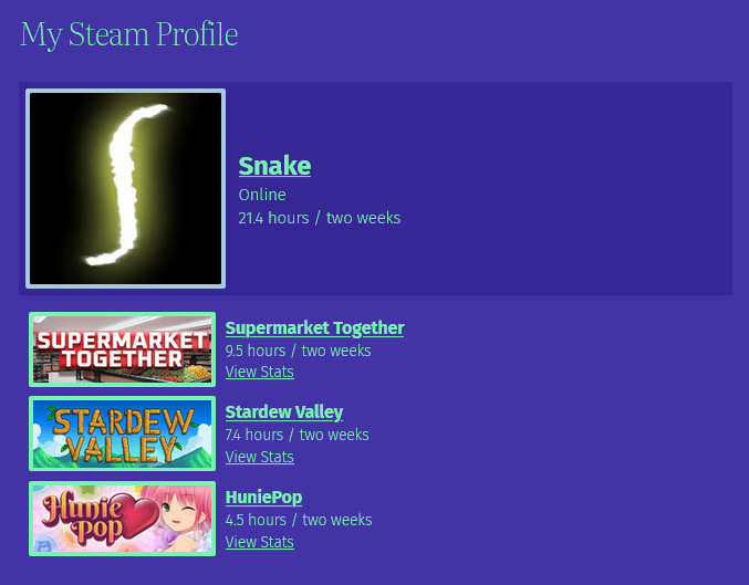 Full-page Profile template