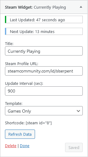 Classic Widget options