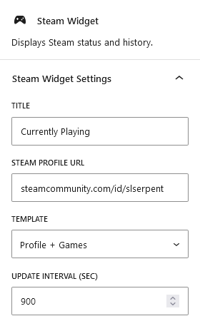 Block Widget options