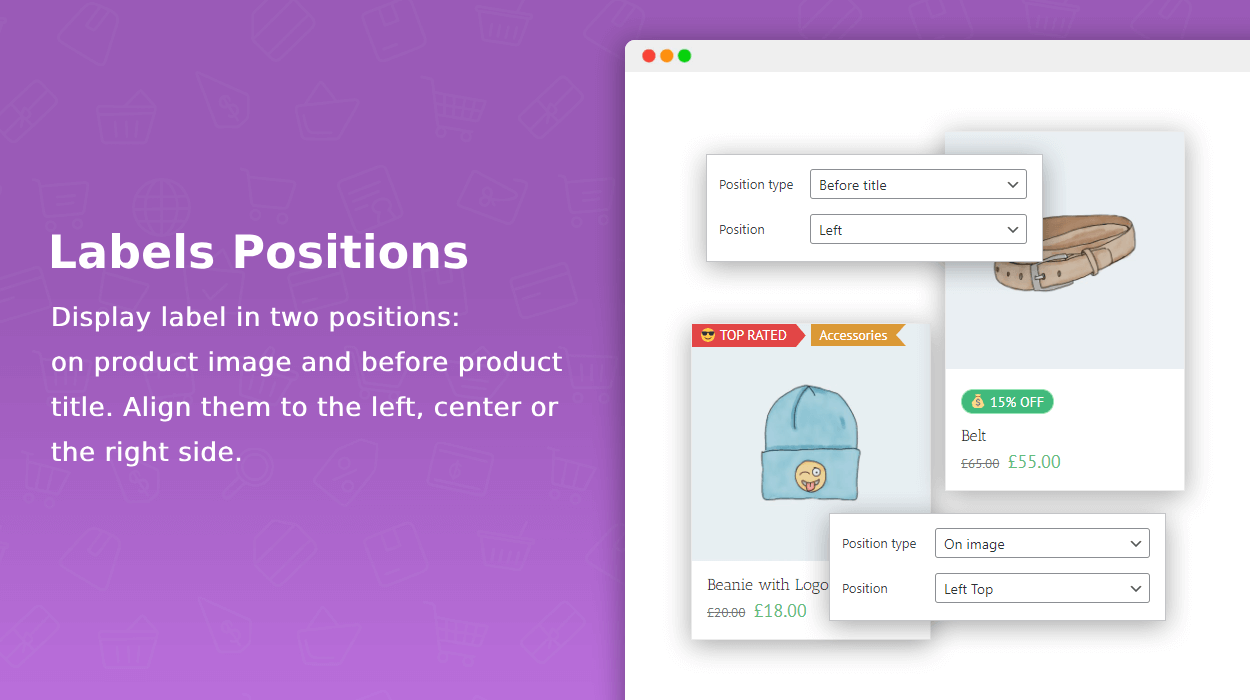 Labels positions