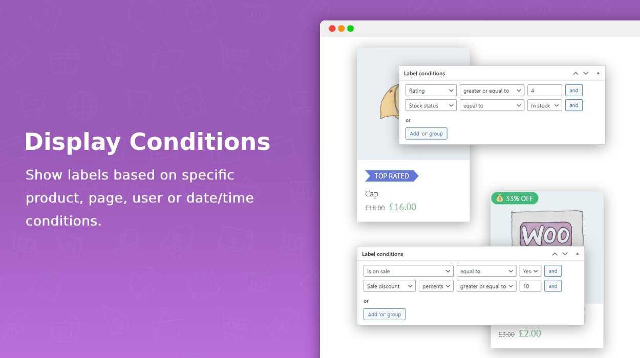 Labels conditions options
