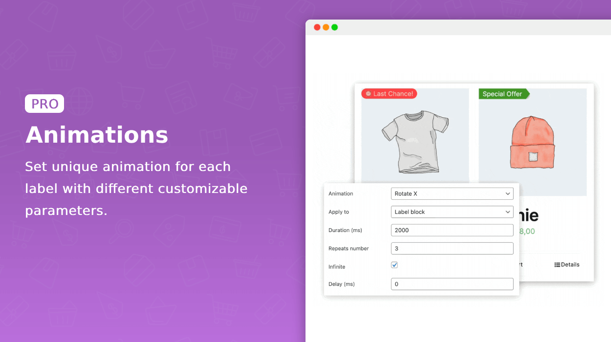 Labels animations