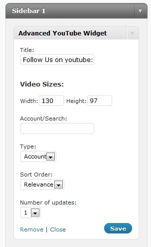 Example in Widget Admin