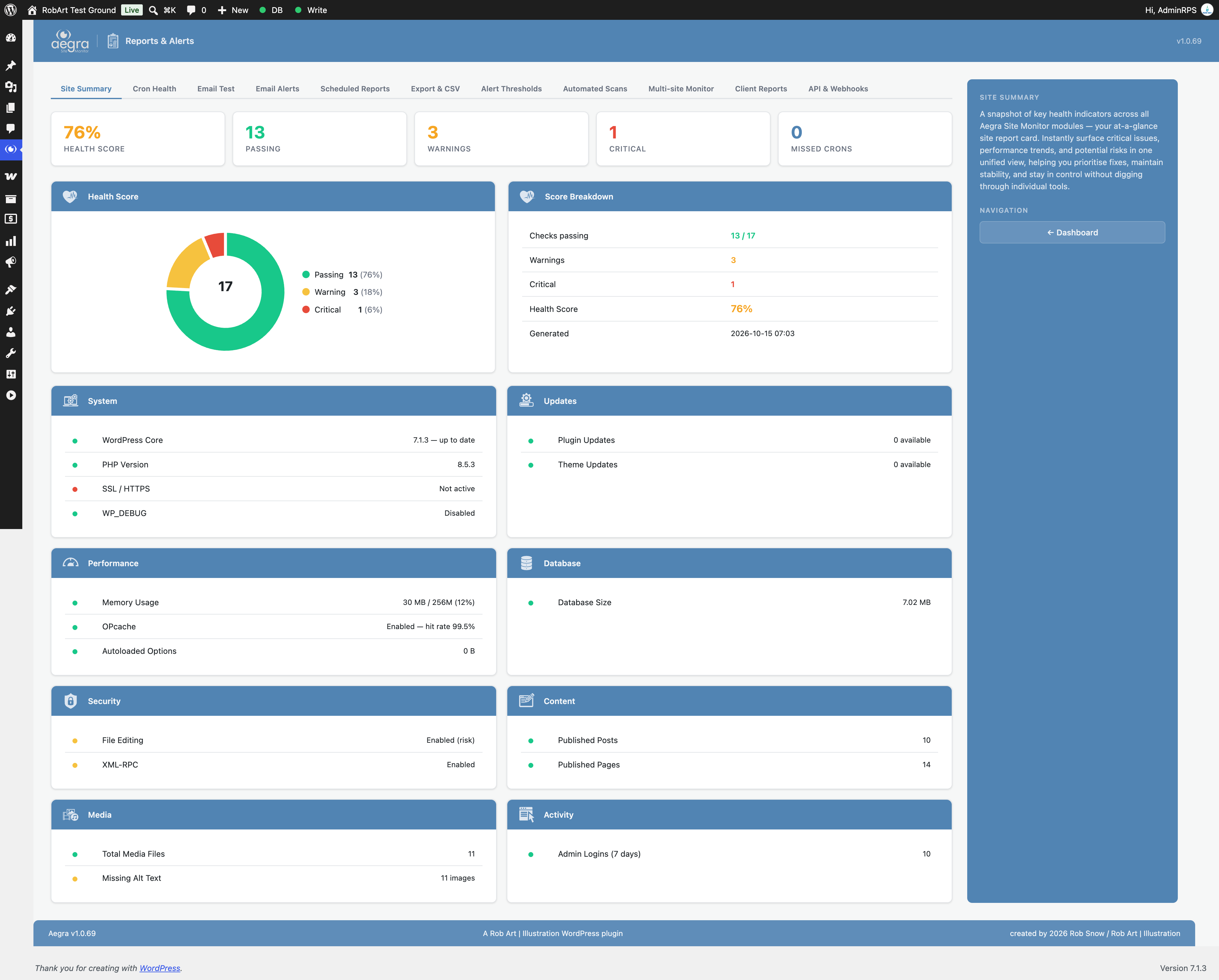 Reports — exportable summaries across all modules