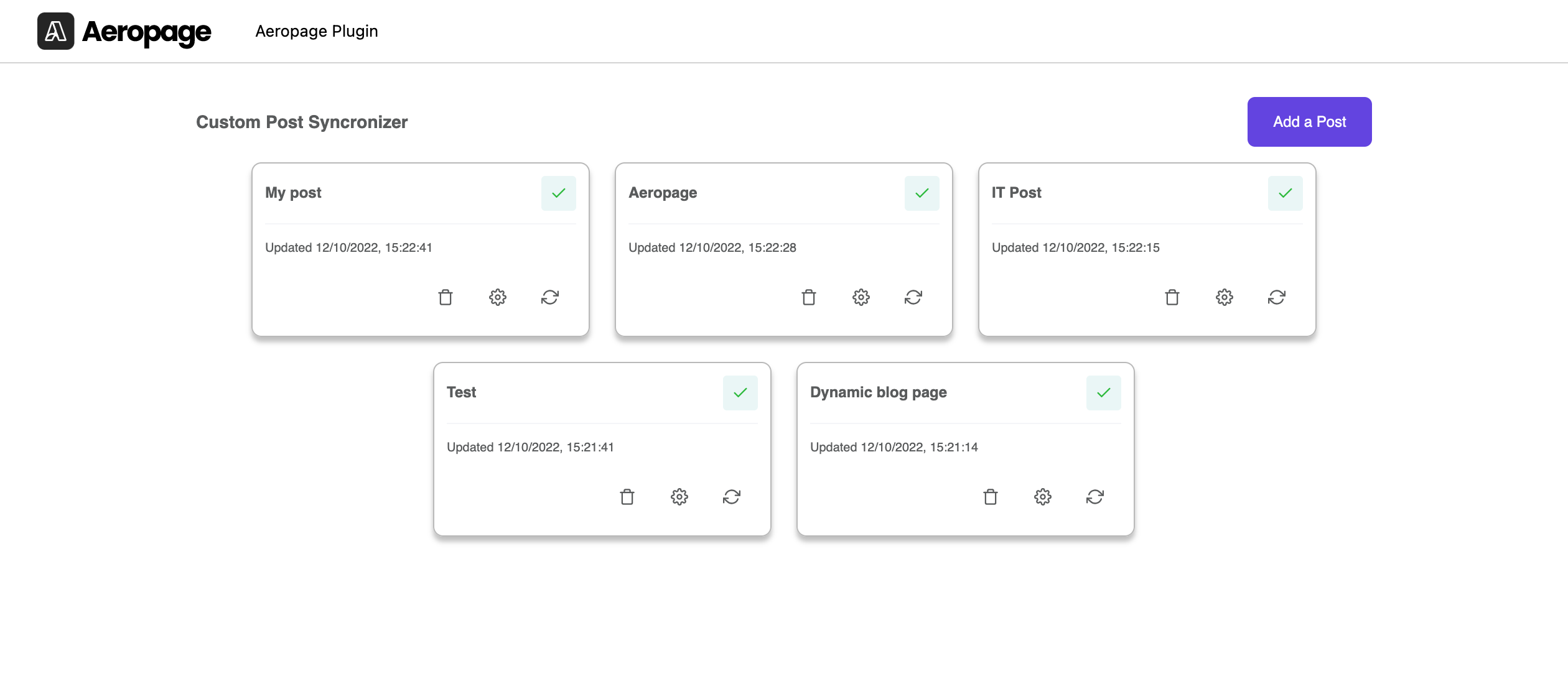 Main plugin panel