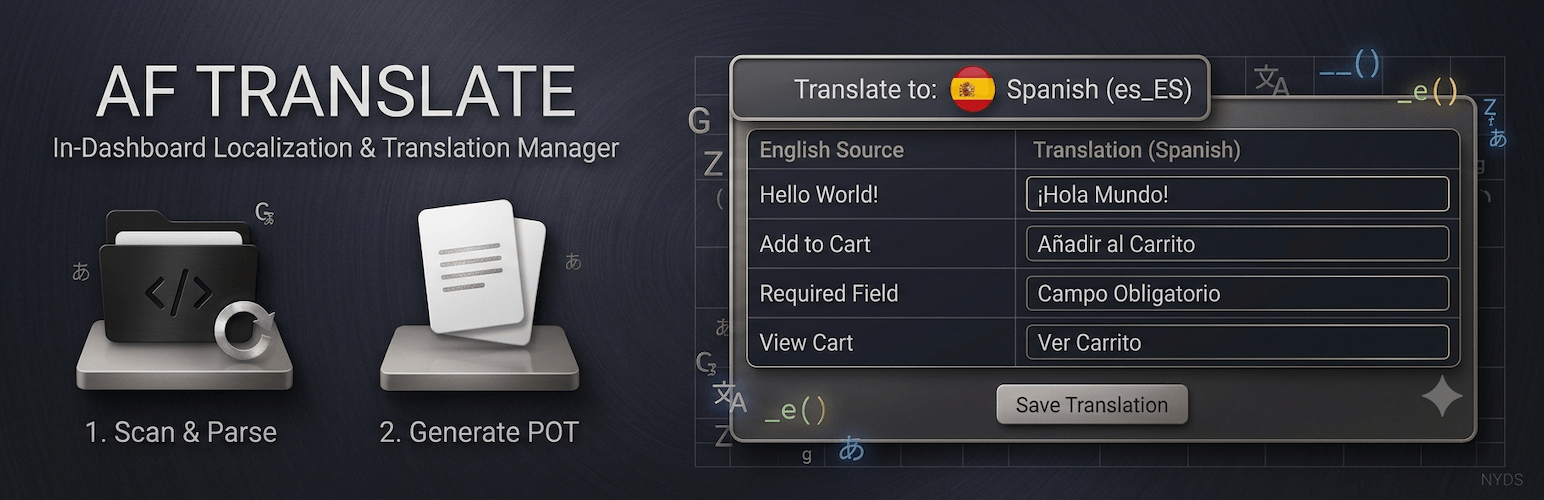 AF Translate – AI Translation Editor, PO Editor & POT Generator for WordPress