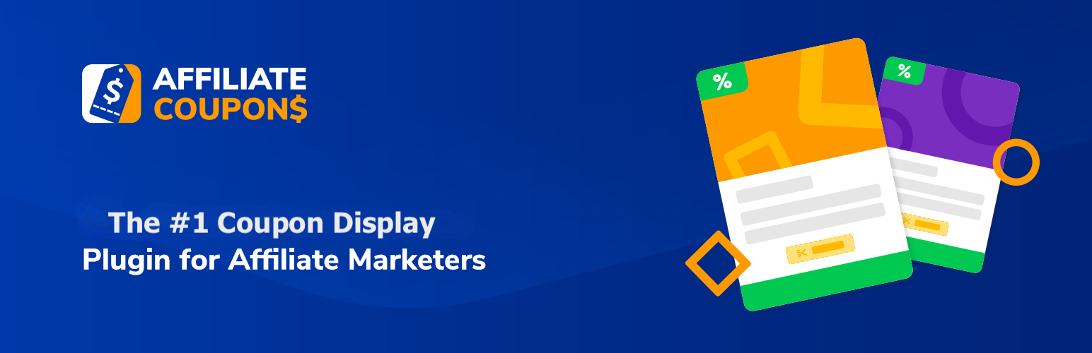 WordPress 外掛 Affiliate Coupons – The #1 Coupon Display Plugin for Affiliate Marketers 的封面圖片。