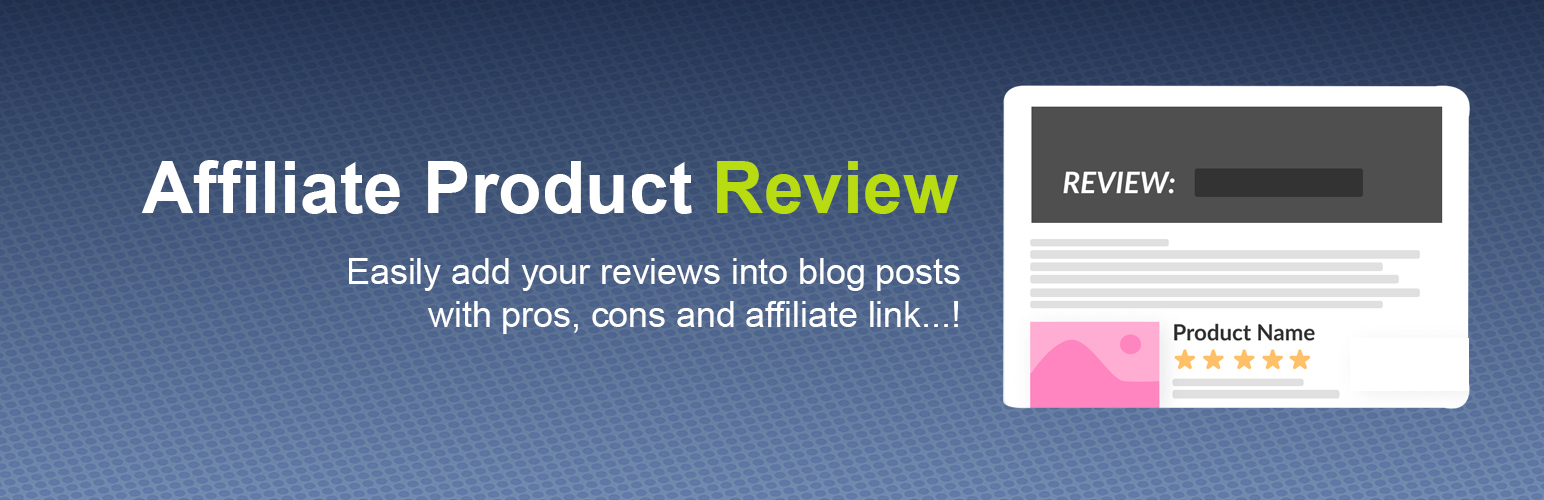 WordPress 外掛 Affiliate Product Review 的封面圖片。