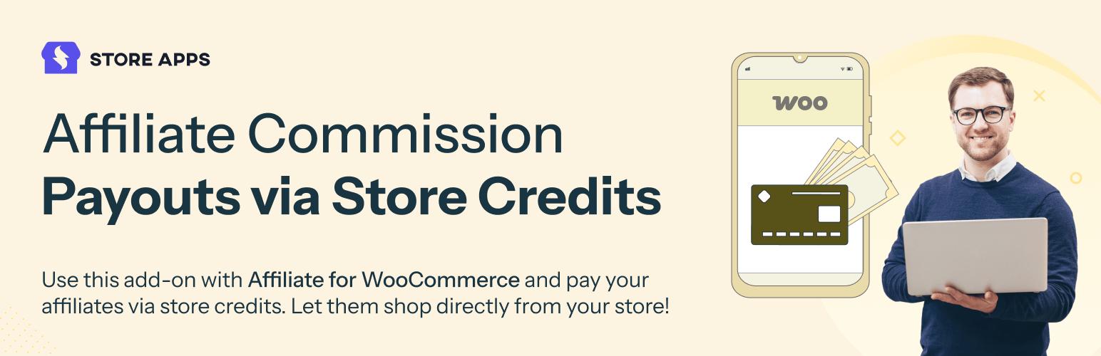 WordPress 外掛 Affiliate Store Credit Payouts Integration For WooCommerce 的封面圖片。