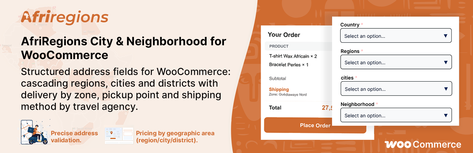 WordPress 外掛 AfriRegions City & Neighborhood for WooCommerce 的封面圖片
