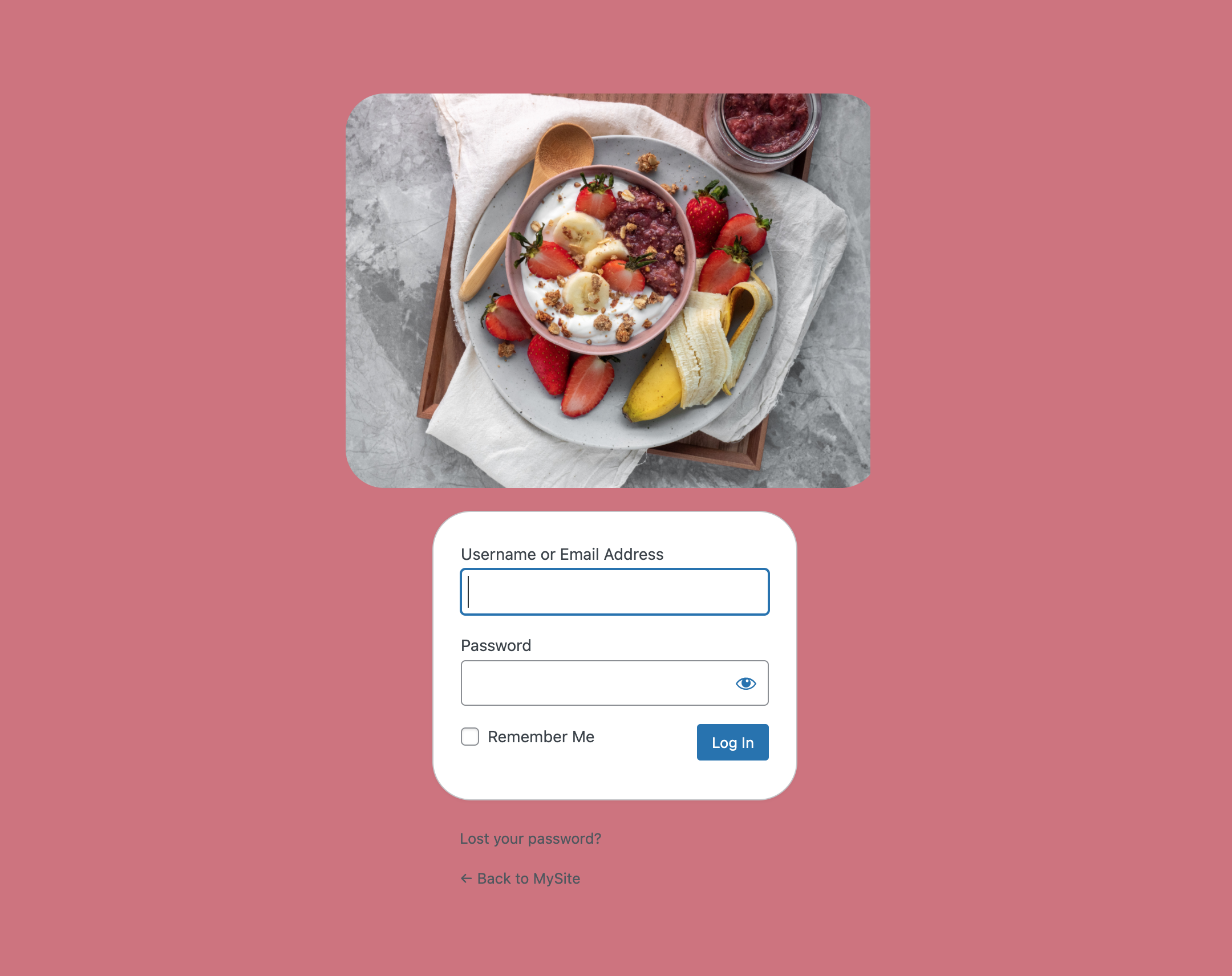 Custom login page example