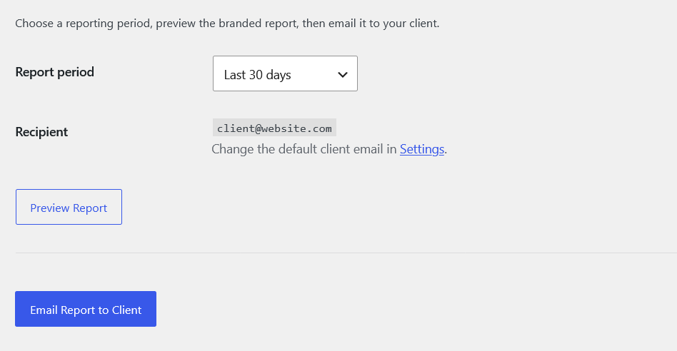 Generate report screen with date range options.
