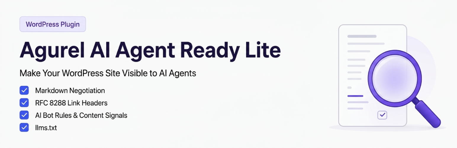 WordPress 外掛 Agurel AI Agent Ready Lite 的封面圖片