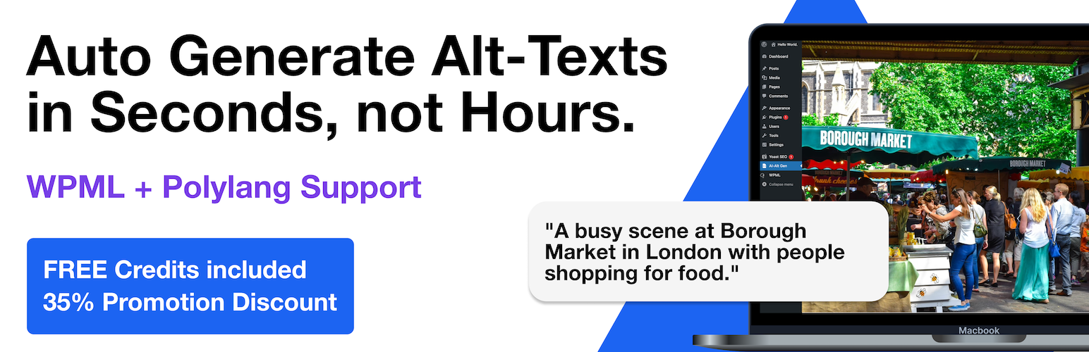 AI Alt-Text Generator – Generate alt text automatically to enhance SEO and accessibility.