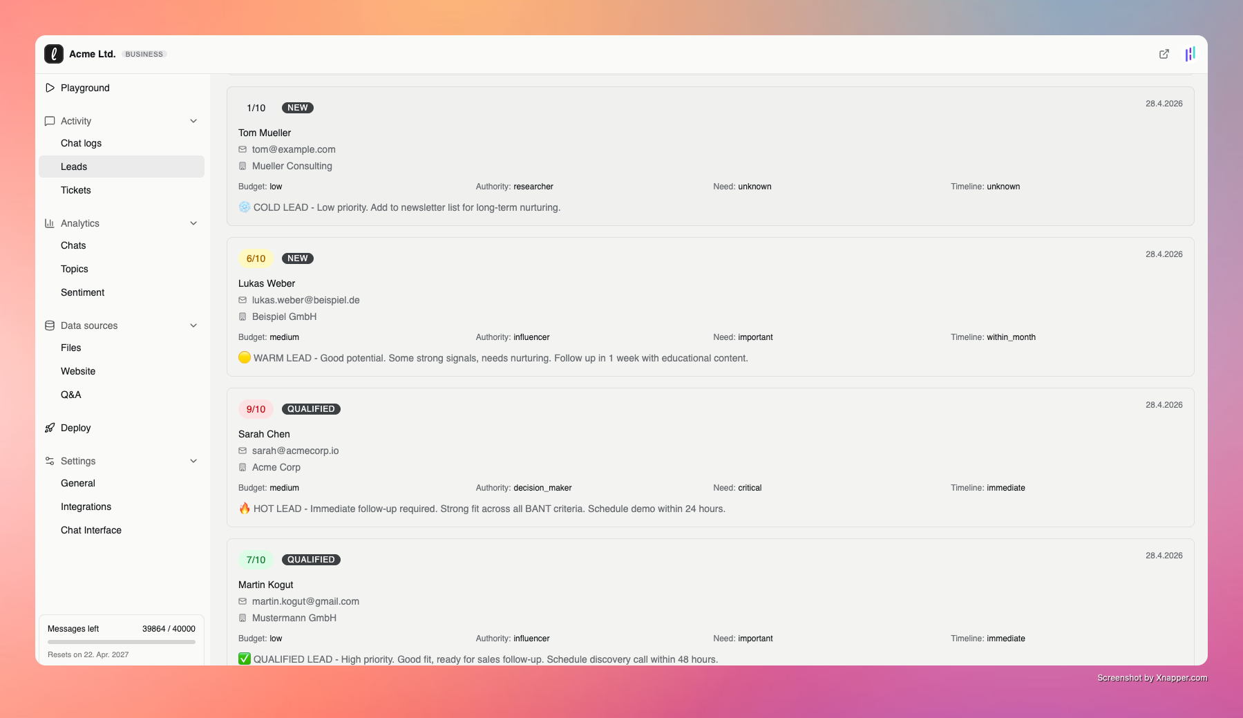 Leezy – AI Chatbot for Customer Support
