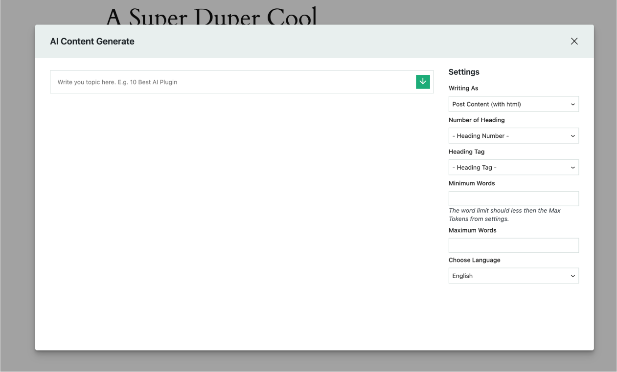 AI Content Generate