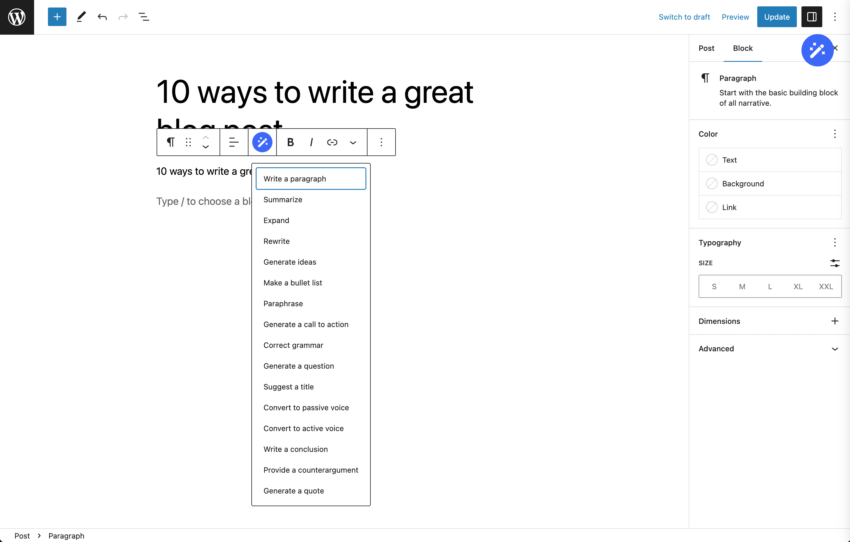 WP Wand &#8211; AI Writer, AI Content Generator &amp; AI Assistant by ChatGPT, OpenAI | Generate SEO Friendly AI Blog Post &amp; Article with 20X Speed