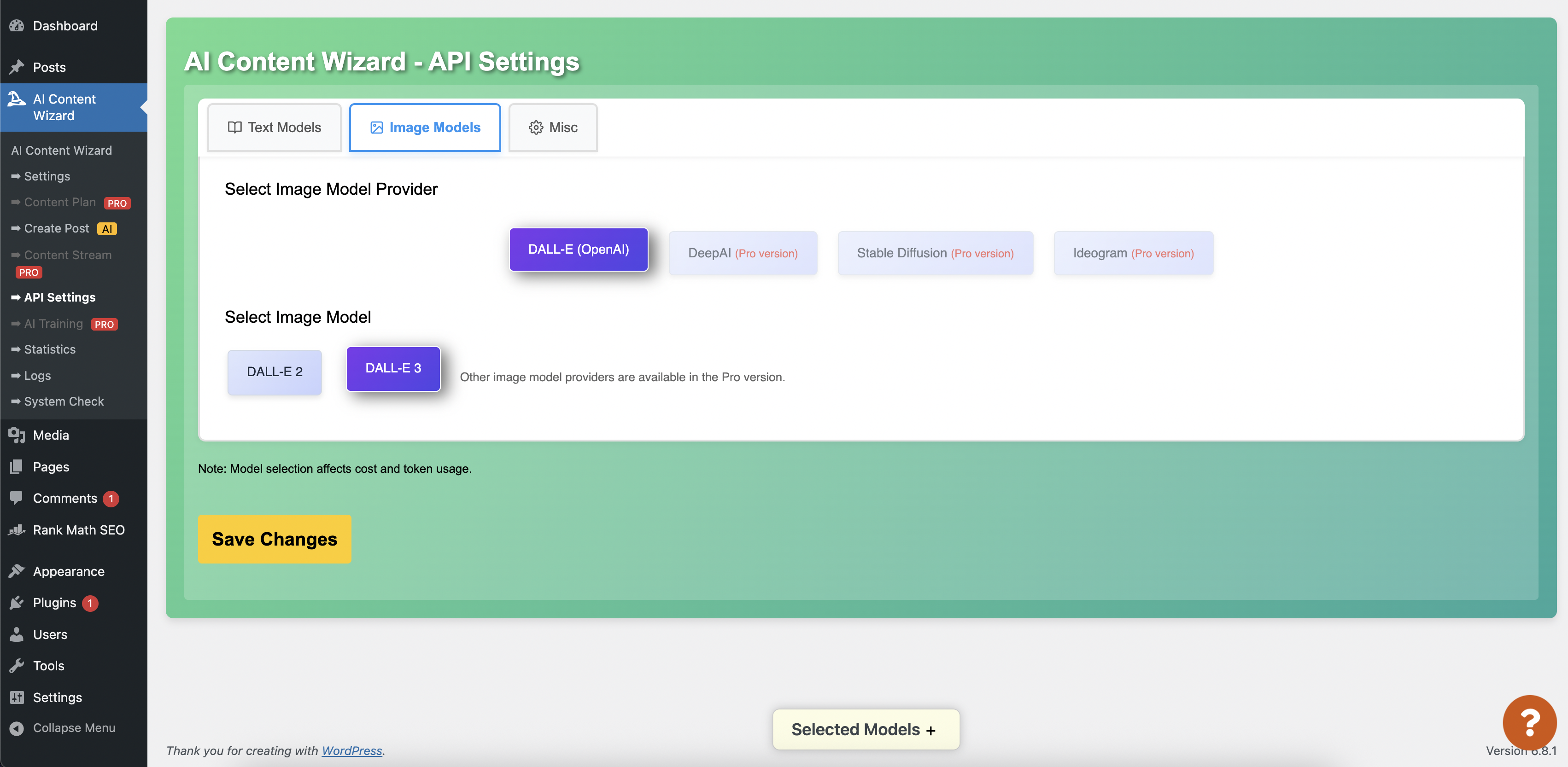 <strong>General Settings Page</strong> – Configure general options and preferences.