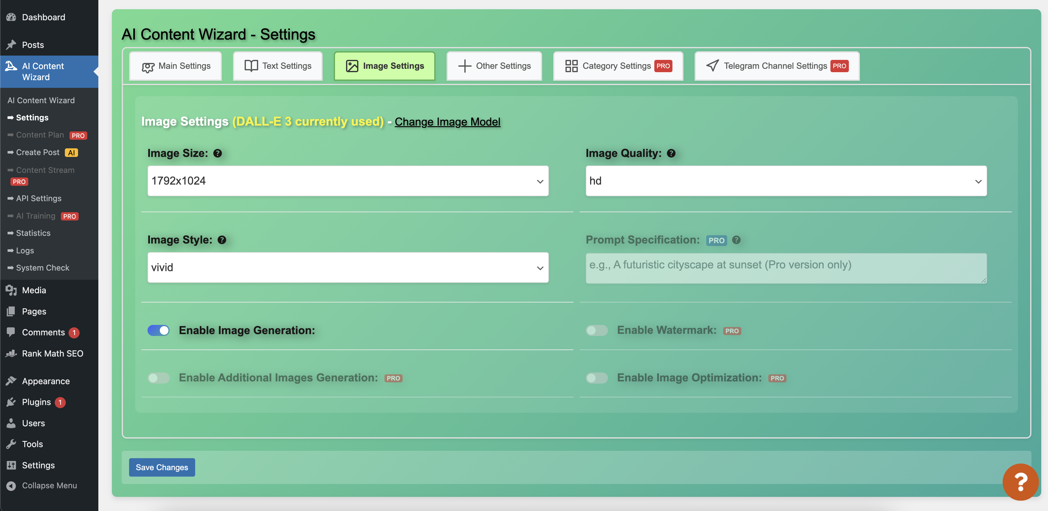 <strong>Single Post Generation Interface</strong> – Simple, intuitive interface for generating individual articles.