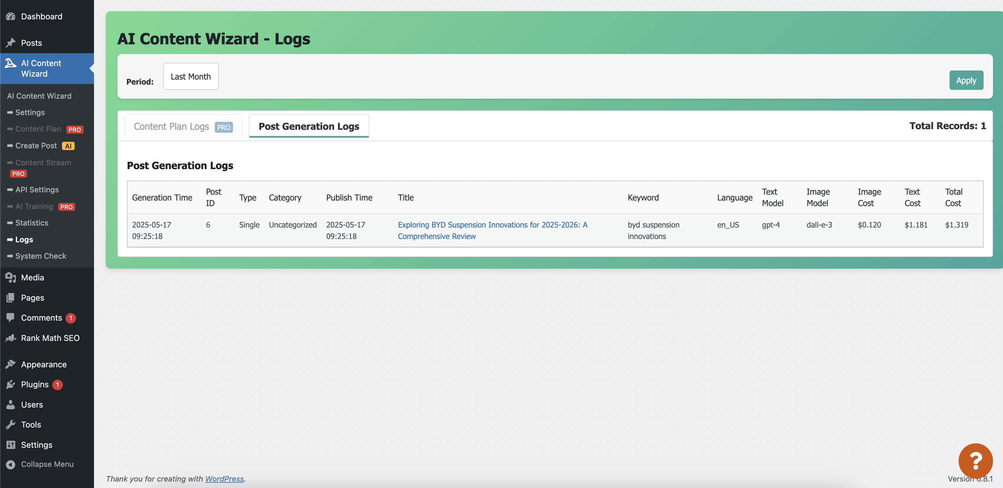 <strong>Statistics Interface</strong> – Analyze plugin usage statistics and performance metrics.