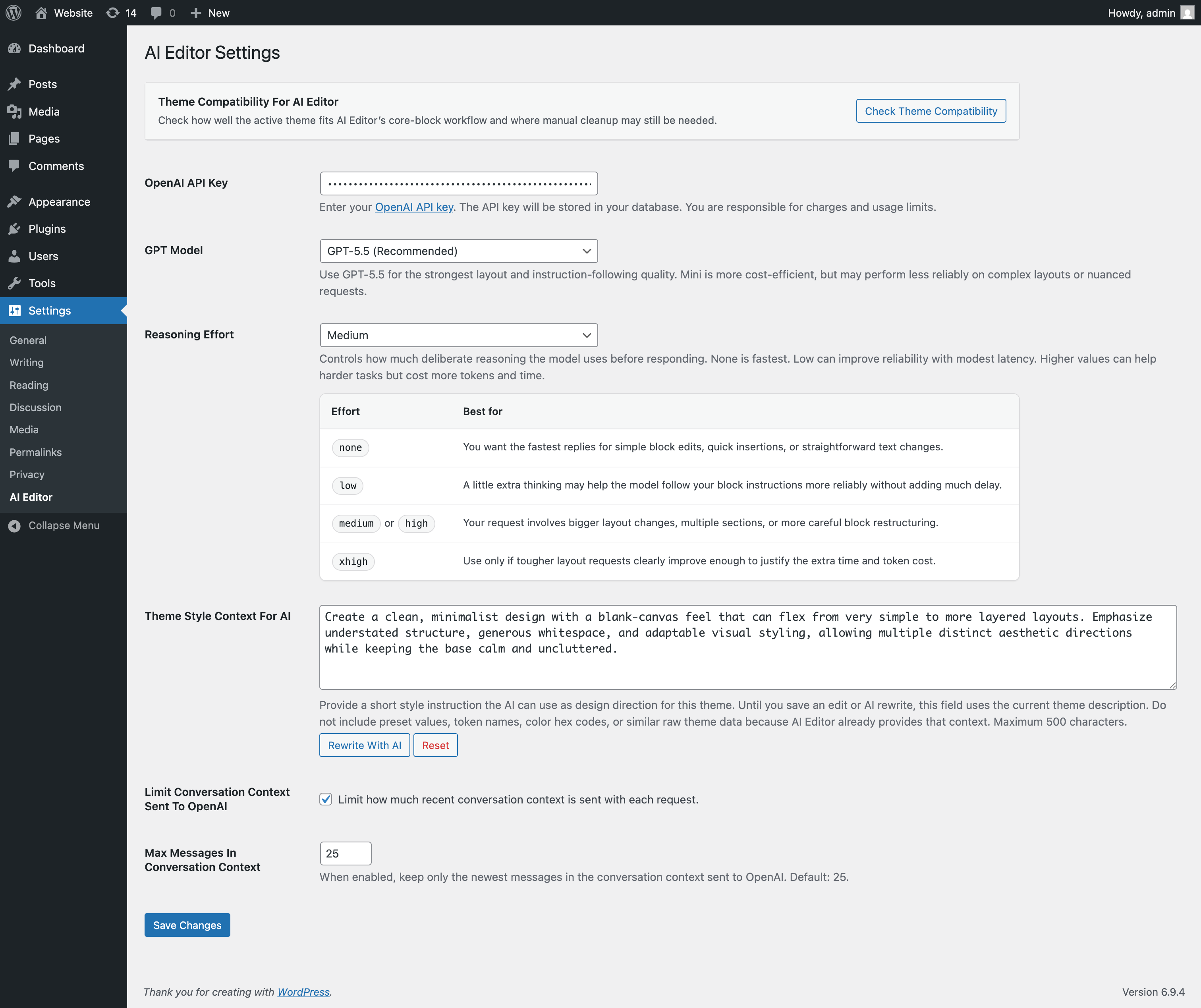 AI Block Editor