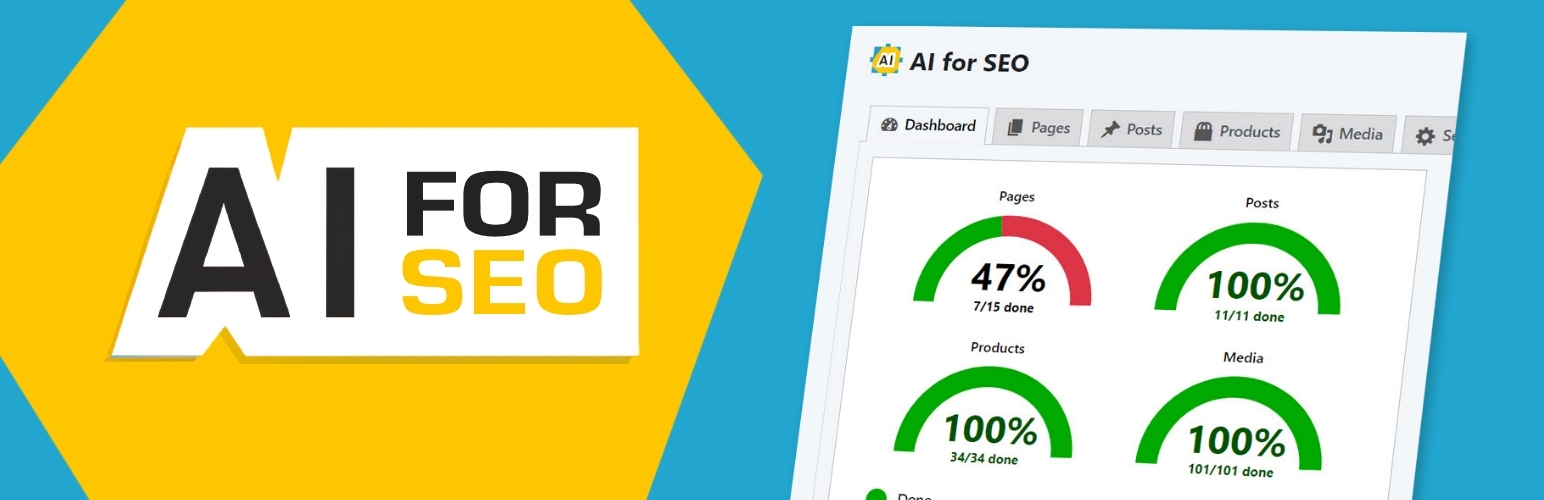 WordPress 外掛 AI for SEO – Bulk Generate Metadata, Alt Text, Image Titles, Captions, Descriptions 的封面圖片。