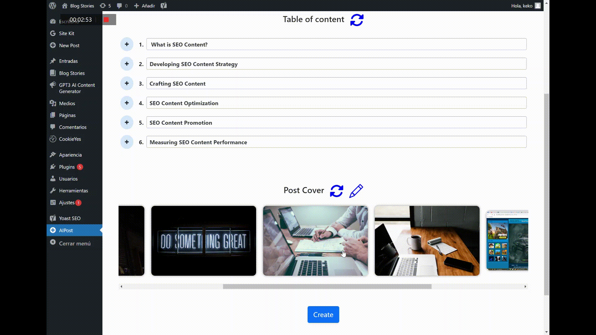 AI Post Generator | AutoWriter Capture d'écran