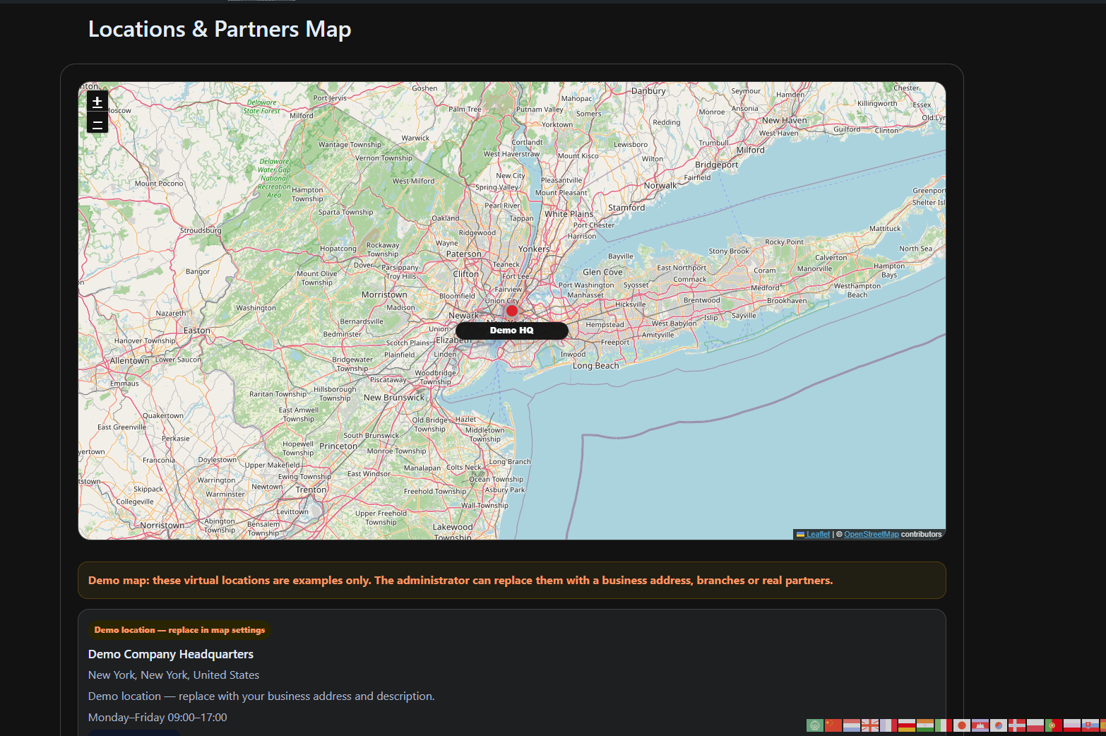 Locations & Partners Map.