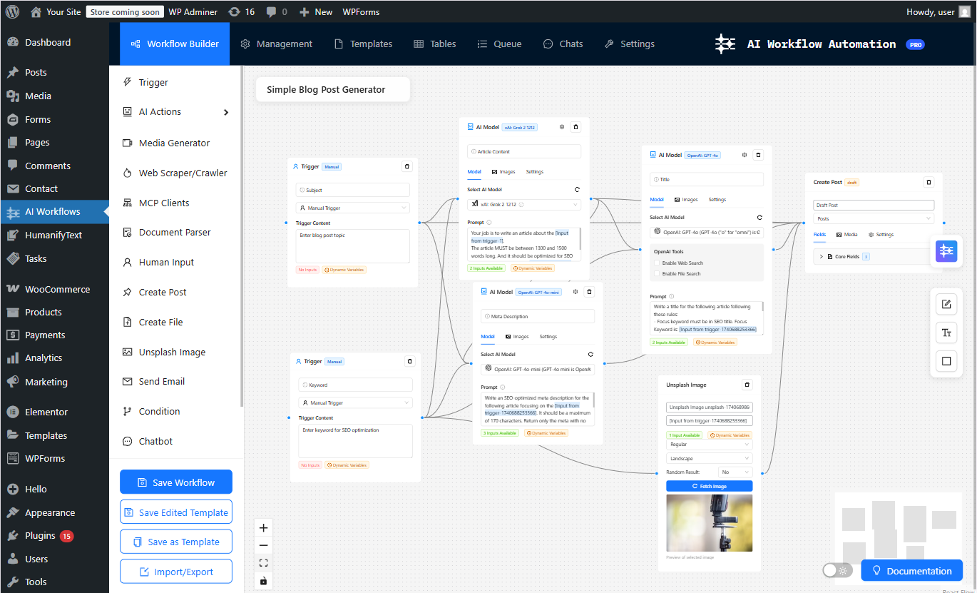 Visual Workflow Builder