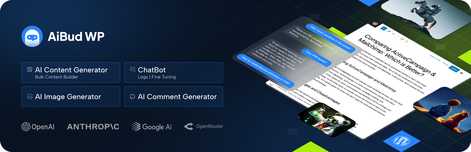 AI Bud – AI Content Generator, AI Chatbot, ChatGPT, Gemini, GPT-4o Best AI WordPress Plugin