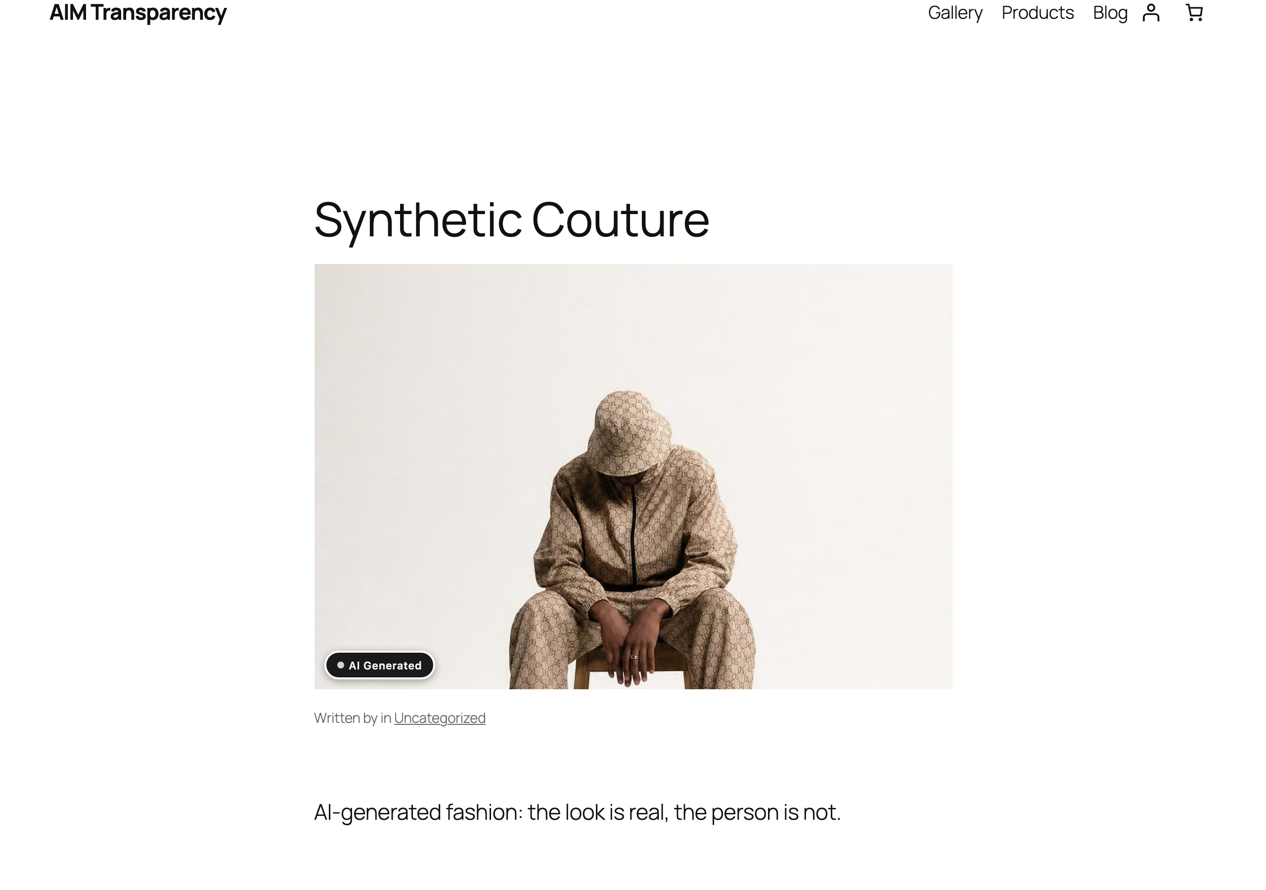 The badge in a blog post — the "AI Generated" mark rides with the image, on any theme.