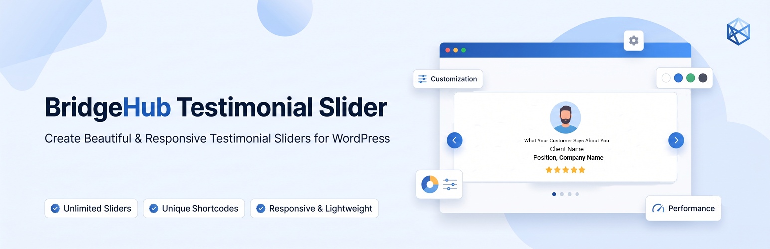 WordPress 外掛 BridgeHub Testimonial Slider 的封面圖片