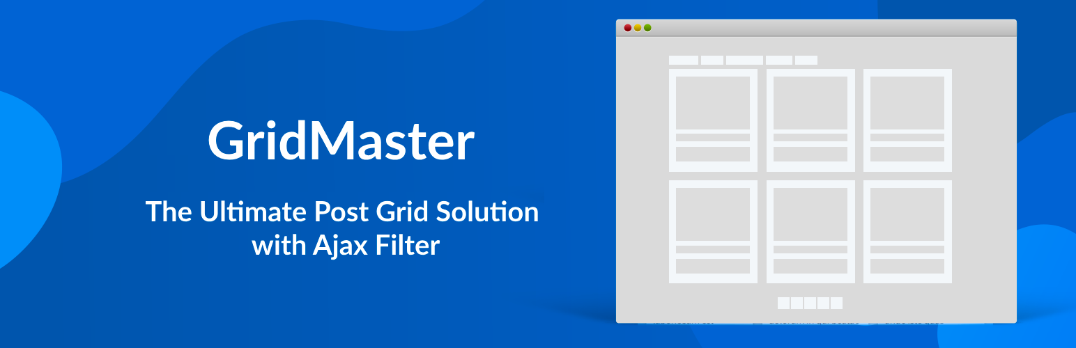 WordPress 外掛 Post Grid Master – Custom Post Types, Taxonomies & Ajax Filter Everything with Infinite Scroll, Load More, Pagination & Shortcode Builder 的封面圖片。