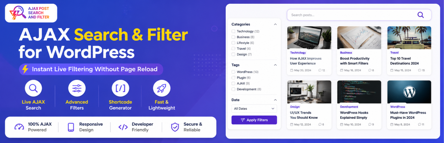 AJAX Post Search and Filter