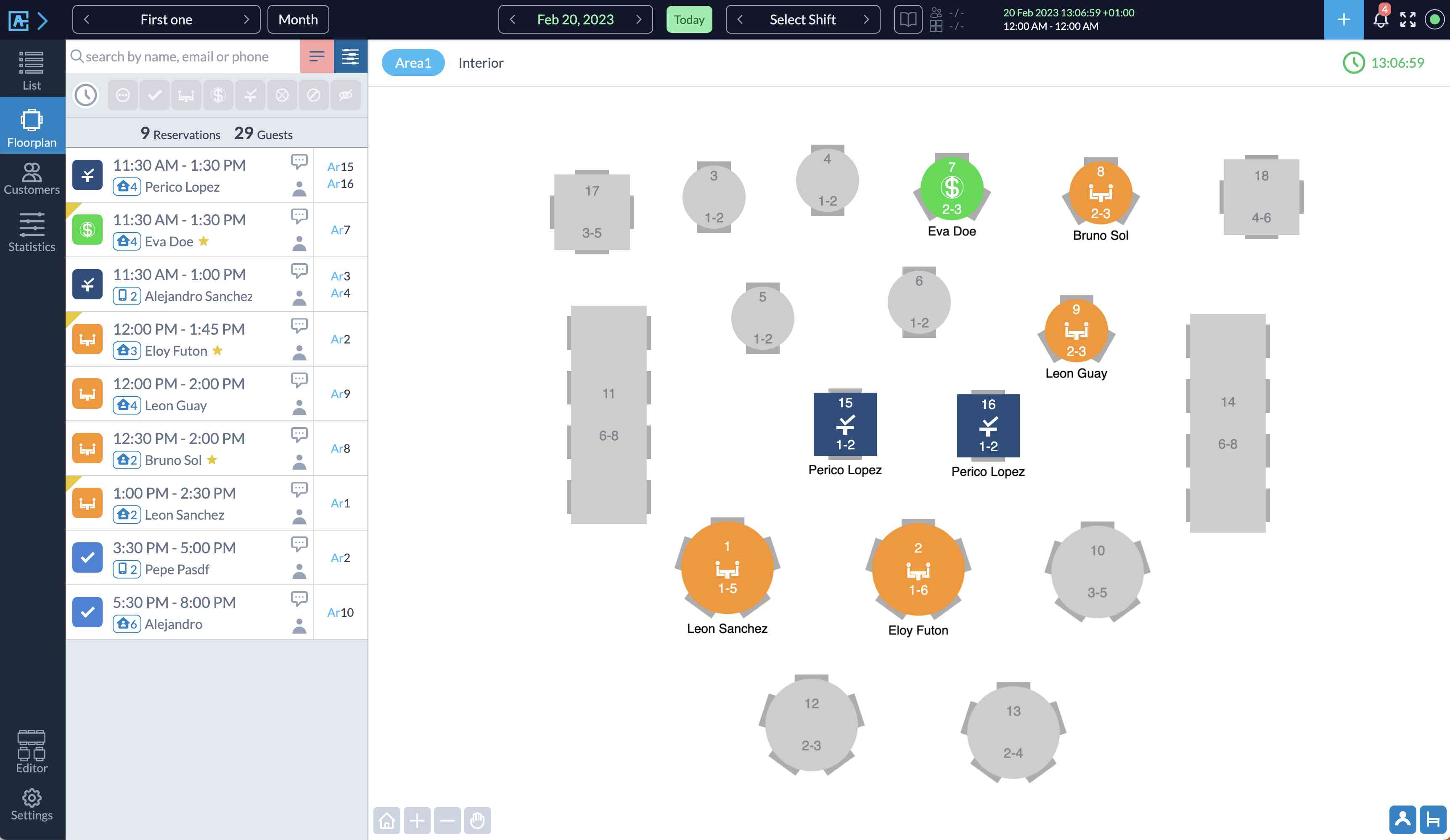 Floor Plan With Daily Bookings.