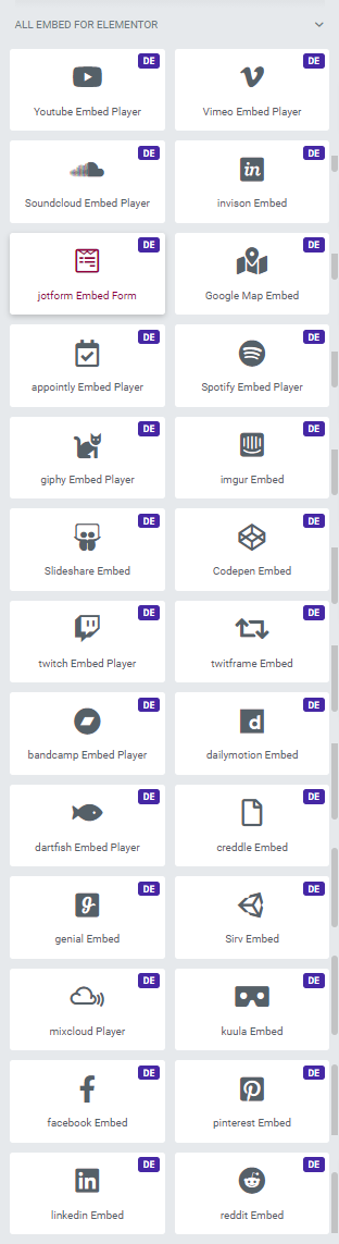 All Embed &#8211; Elementor Addons