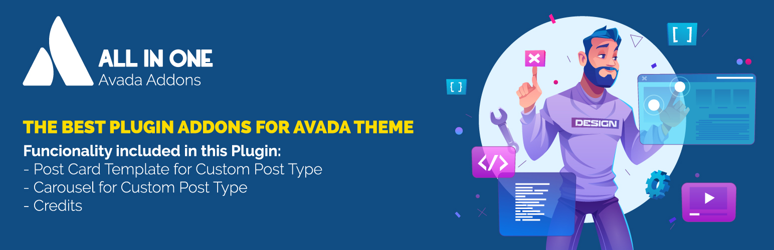 WordPress 外掛 All in one Avada Addons 的封面圖片。