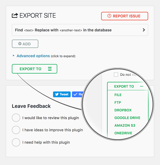 All-in-One WP Migration e Backup