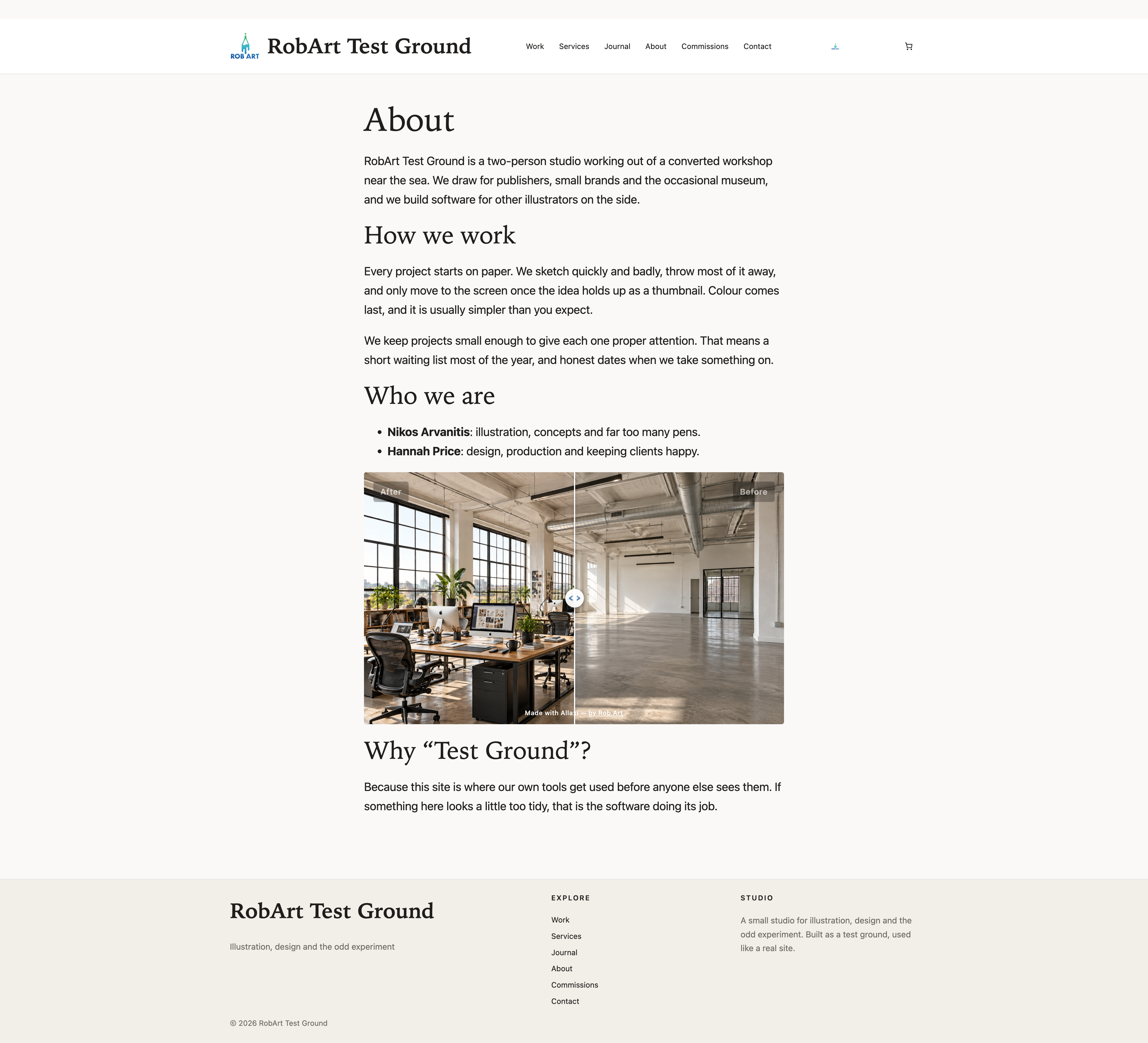 The live preview — drag the handle to wipe between "before" and "after" exactly as your visitors will.