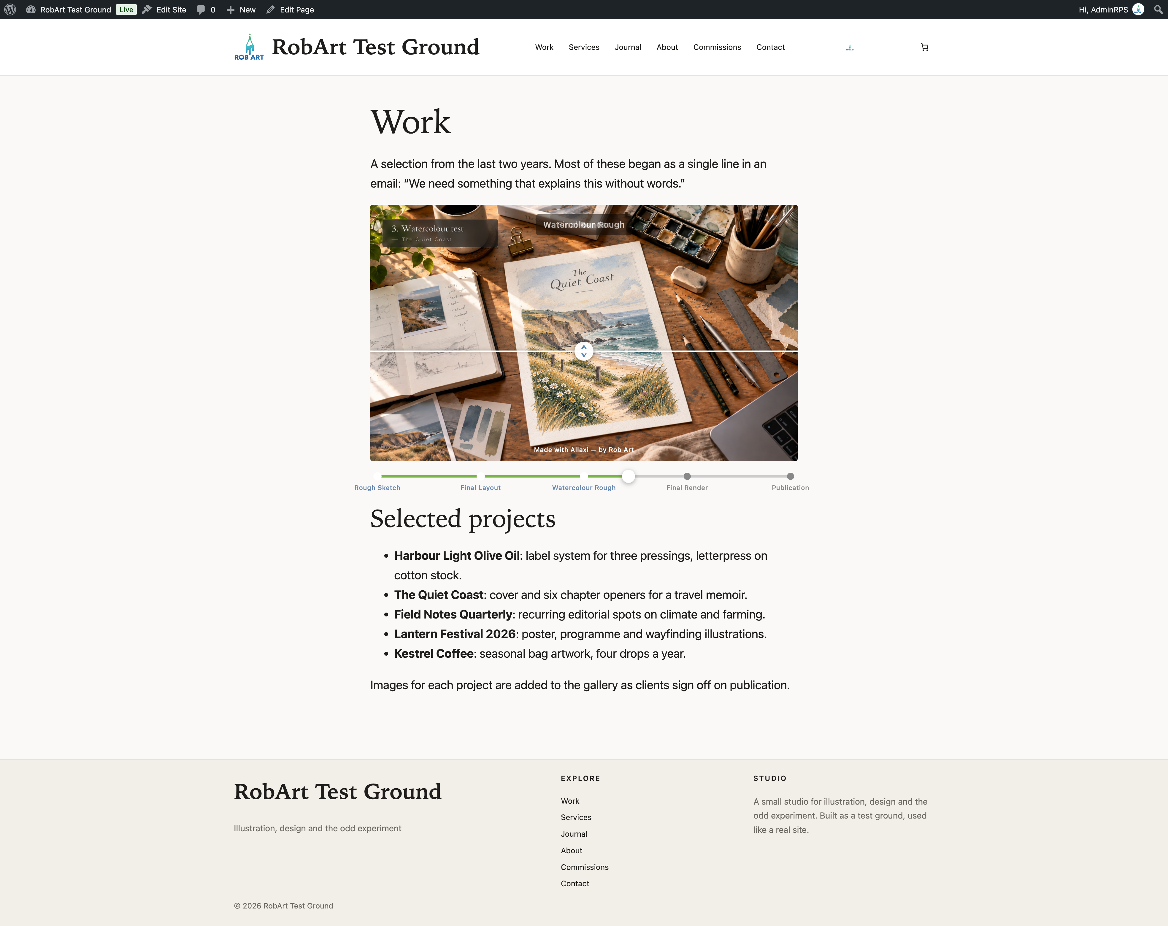 Horizontal Timeline scrub (Free) — a multi-frame story visitors explore by dragging the track.