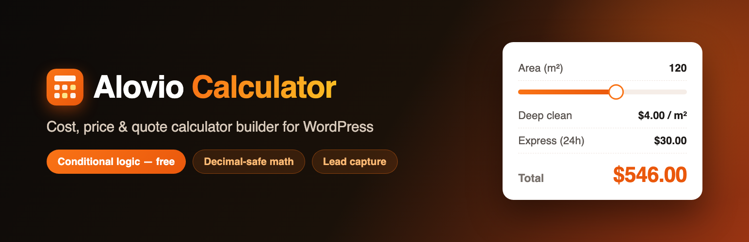Alovio Calculator – Cost, Price & Quote Calculator Builder