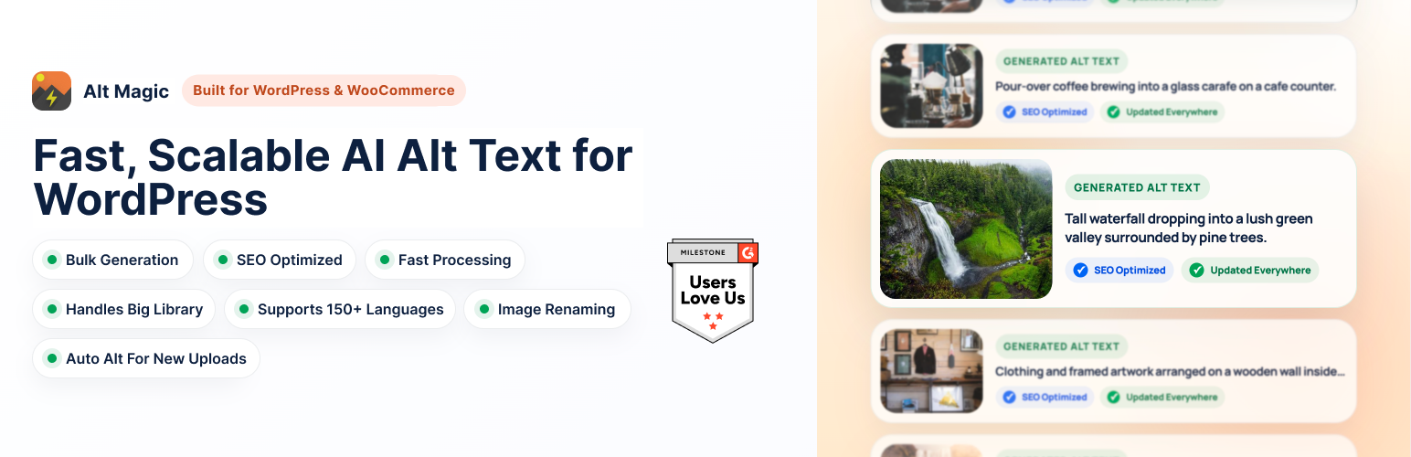 WordPress 外掛 Alt Magic: AI Image Alt Text Generator for WP & Image Rename 的封面圖片